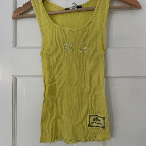 Betsey Johnson Tops - Yellow Crystal BJ Women's Tank Top betsey johnson vintage 90s one size s m L